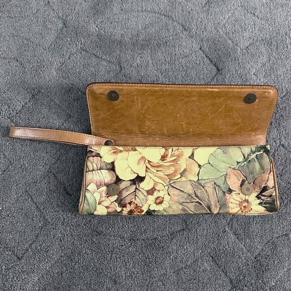 Maurizio Taiuti Floral Genuine Leather Made In Italy Hand Clutch Wristlet - Picture 2 of 7